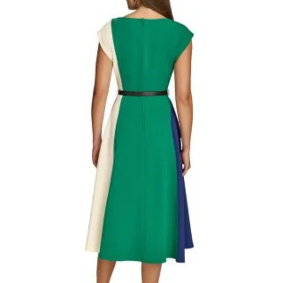 Donna Karan Belted A Line Crepe Dress - Picture 3 of 7
